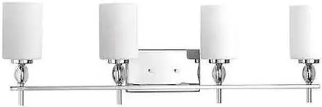 Alt view image 2 of 5 - Status Bath Vanity, 4-Light, Polished Chrome, Etched Linen Glass, 34"W (P2777-15 AJ8PY)