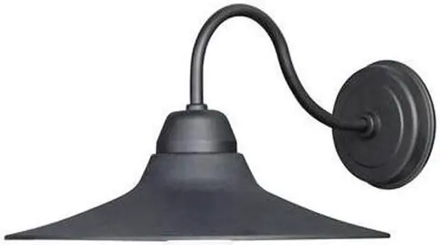 Alt view image 2 of 2 - Maxim 10114BK Dockside Classic RLM Styles Nylon Outdoor Wall Sconce for Coastal Area, 1-Light 60 Watt, 9"H x 14"W, Black