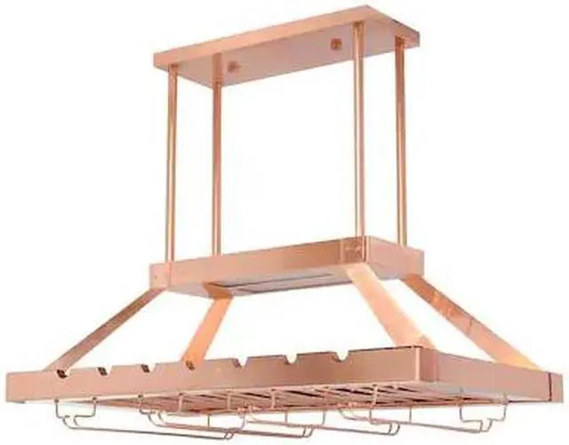 Alt view image 5 of 20 - Elegant Designs 2 Light LED Overhead Wine Rack, Copper
