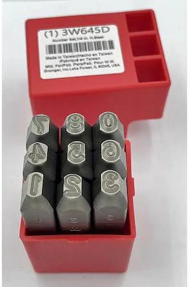 Main image of ZORO SELECT 3W645 Number Set,1/4 In. H,Steel
