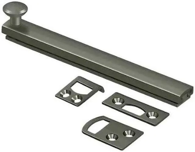 Main image of DELTANA 6SBCS15A Surface Bolt, Concealed Screw, Heavy Duty Antique Nickel 6"