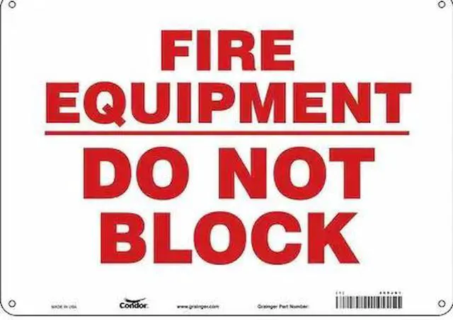 Main image of CONDOR 469J61 SAFETY SIGN FIRE AND EMERGENCY, 10 in Height, 14 in Width,