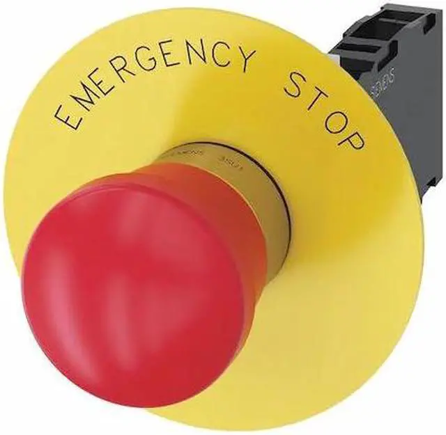 Alt view image 2 of 2 - Siemens Emergency Stop Push Button 22mm Red  Metal  3SU1150-1HA20-1FG0