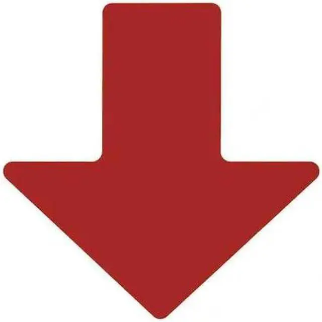 Main image of BRADY 104412 Floor Marking Tape,Arrow,2In W,Red,PK100