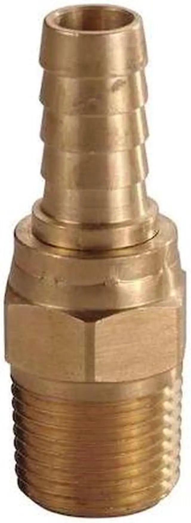 Main image of ZORO SELECT 6AFP7 Hose Barb,1/4 In Barb,1/4 In MNPT,Brass