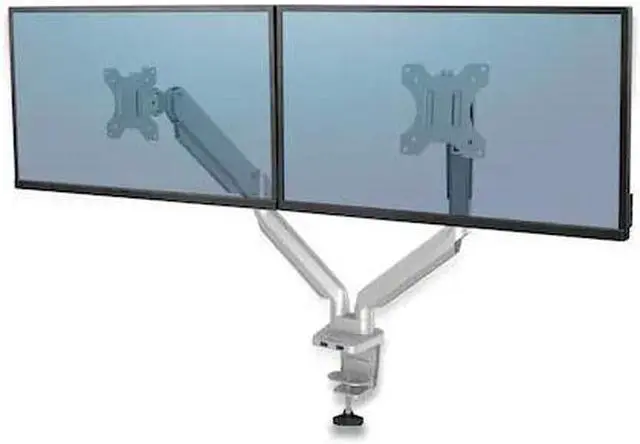Alt view image 17 of 20 - Fellowes Platinum Series Adjustable Dual Monitor Arm Up to 32" Silver 8056501