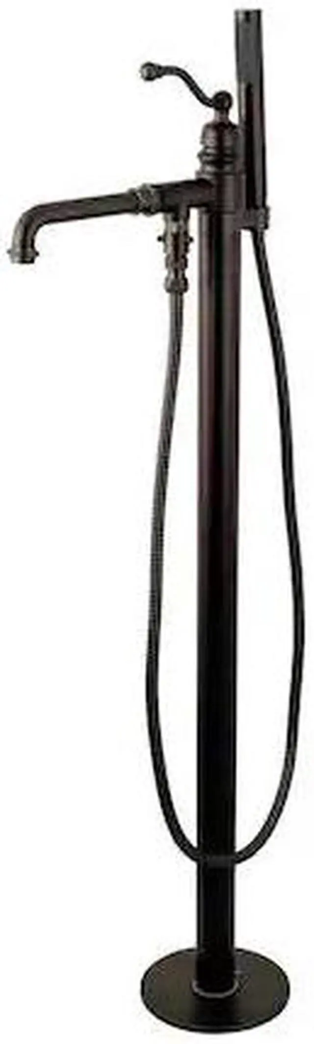 Alt view image 2 of 4 - Kingston Brass KS7035ABL English Country Single Handle Freestanding Roman Tub Filler with Hand Shower, Oil Rubbed Bronze