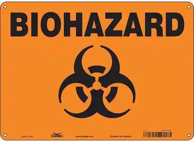 Main image of CONDOR 447V66 Biohazard Sign, 10 in H, 14 in W, Polyethylene, Horizontal