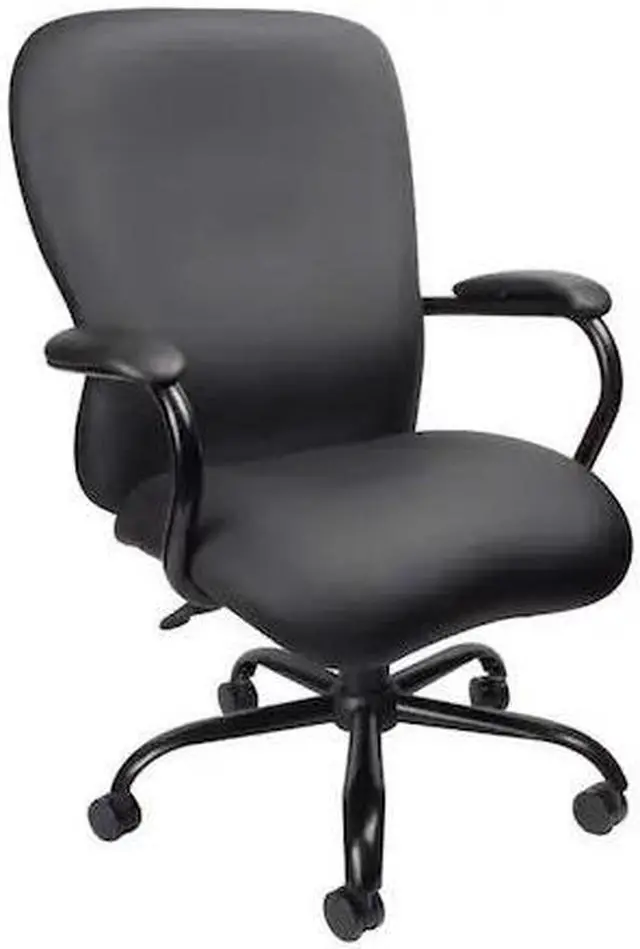 Main image of ZORO SELECT 6GNN9 Vinyl Executive Chair, 19" to 22", Fixed Arms, Black
