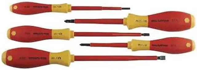 Alt view image 5 of 8 - Wiha 32091 5 Piece Insulated Slotted/Phillips Screwdriver Set