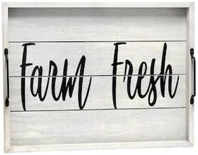 Alt view image 8 of 20 - Elegant Designs Decorative Wood Serving Tray w/ Handles, 15.50" x 12", "Farm Fresh" HG2000-GFF