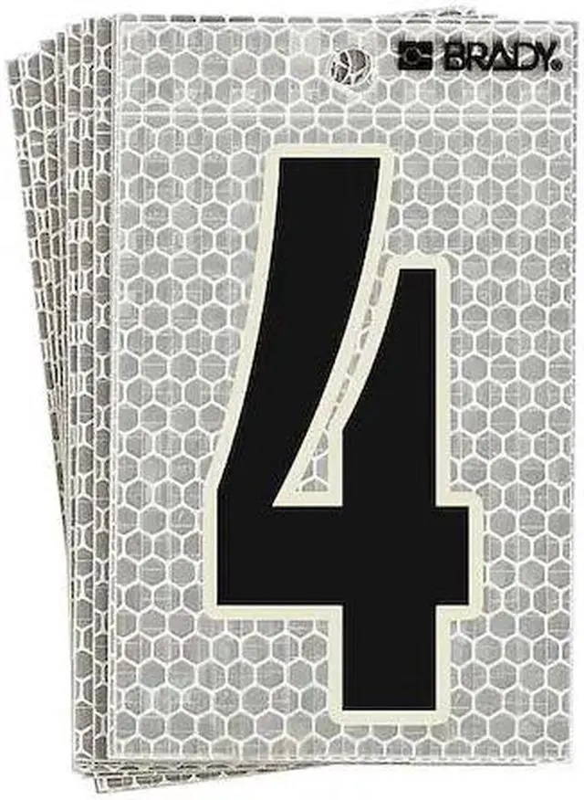 Main image of BRADY 3020-4 Ultra Reflective Numbers,4,6 In. H,PK10
