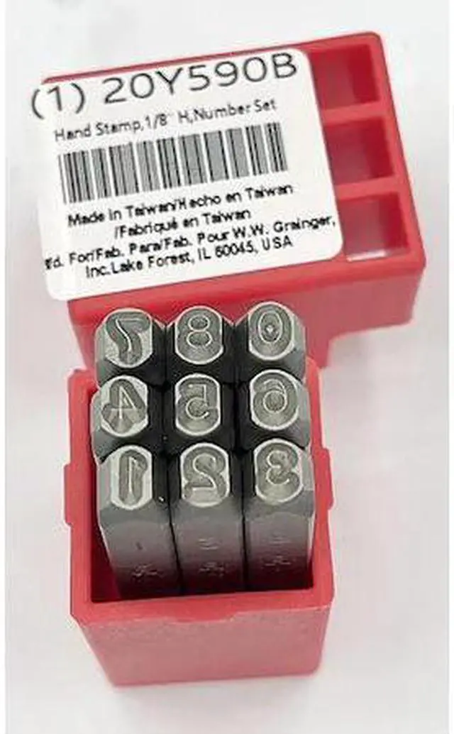 Main image of ZORO SELECT 20Y590 Hand Stamp,1/8" H,Number Set