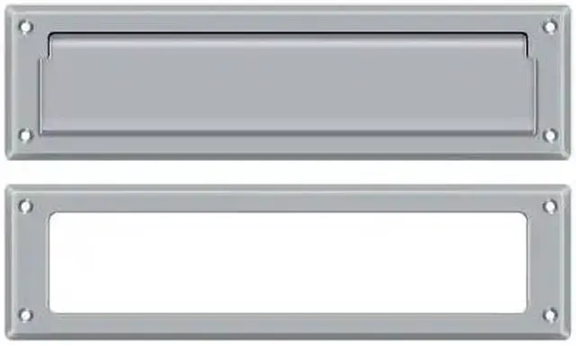 Alt view image 2 of 2 - 13.13 in. Solid Brass Mail Slot w Interior Frame (Brushed Chrome)