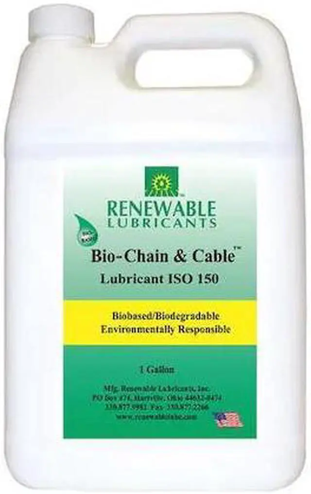 Alt view image 2 of 2 - RENEWABLE LUBRICANTS 83083 Chain & Cable Lubricant, 1 gal.