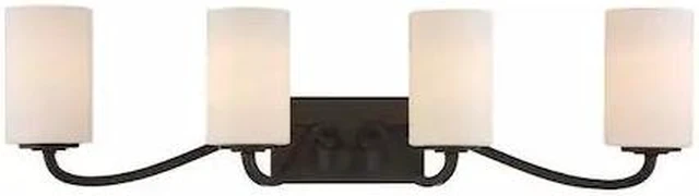 Main image of NUVO 60-5971 Willow 4 Light Vanity Forest Bronze White Glass Forest Bronz