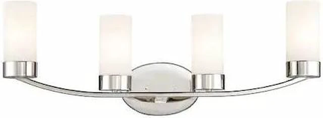 Main image of NUVO 60-6224 Denver 4 Light Vanity Fixture Polished Nickel Finish Polishe