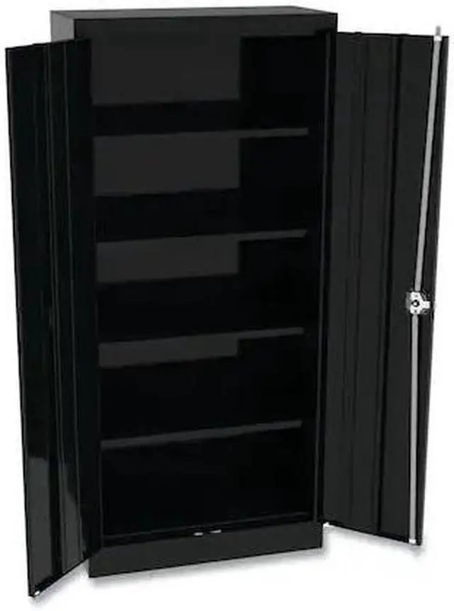 Alt view image 5 of 5 - Alera CM6615BK Space Saver Storage Cabinet, Four Fixed Shelves, 30.00"w x 15.00"d x 66.00"h, Black
