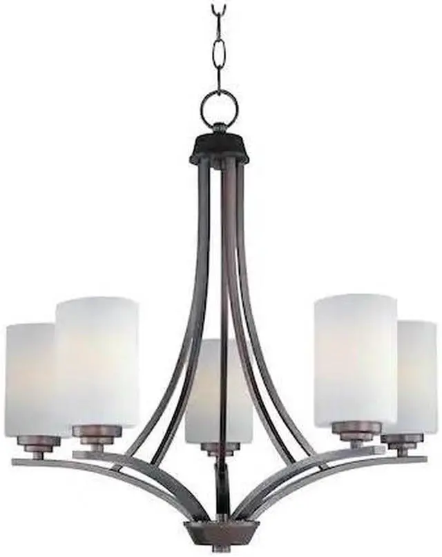 Main image of MAXIM 20035SWOI Deven 5-Light 24" Wide Oil Rubbed Bronze Chandelier