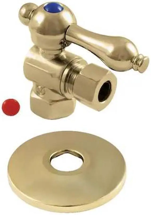 Main image of KINGSTON BRASS CC33102K 3/8" IPS X 3/8" OD Comp Qrtr-Turn Angle Stop Valve