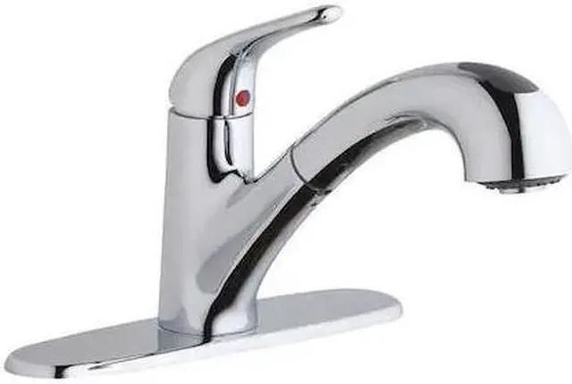 Main image of ELKAY LK5000CR Locking Hose Bib,Orange, Lever Handle, Single Hole Only Mount, 1