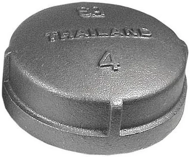 Main image of ZORO SELECT 2WU81 Cap Cap, 4" Pipe, FNPT, Malleable Iron, 150