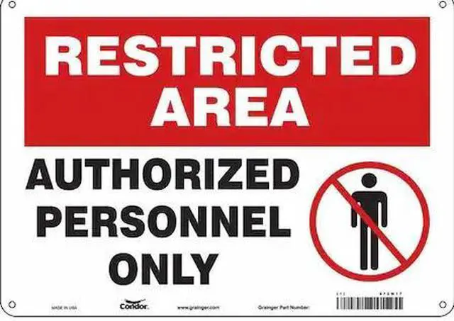 Main image of CONDOR 472W17 Safety Sign, 10 in Height, 14 in Width, Polyethylene, Horizontal
