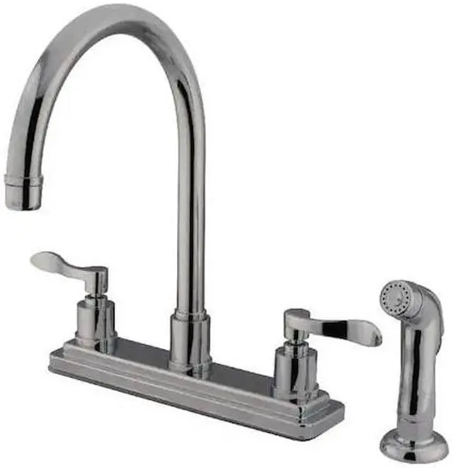 Alt view image 2 of 3 - Kingston Brass KS8791DFL 8 in. Centerset Kitchen Faucet, Chrome