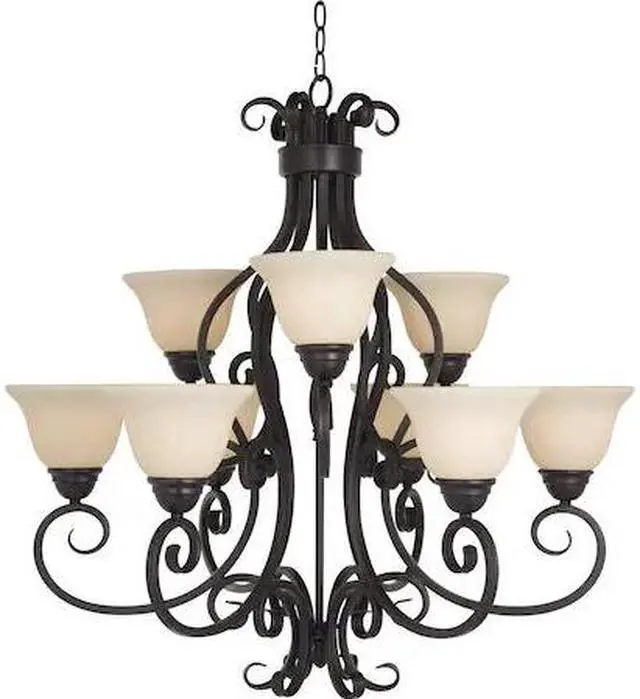 Main image of MAXIM 12207FIOI Manor 9-Light 33" Wide Oil Rubbed Bronze Chandelier