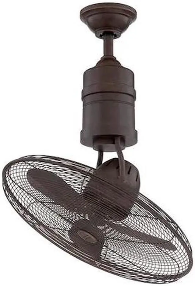 Alt view image 2 of 2 - Craftmade BW321AG3 Bellows III Dual Mount 21" Outdoor Reversible Oscillating Ceiling Fan with Wall & Remote Control, 3 Blades with Safety Cage, Aged Bronze Textured