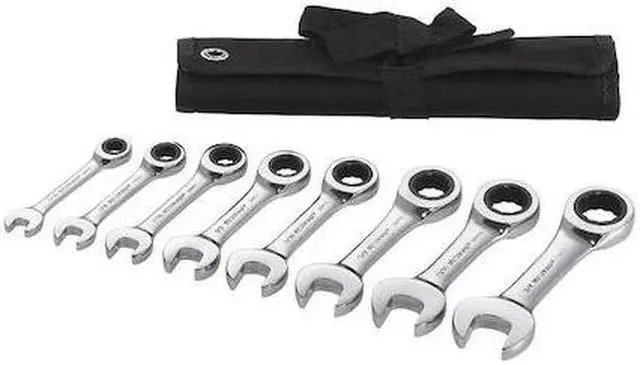 Main image of WESTWARD 54DG30 Ratcheting Wrench Set,SAE,8 pcs.