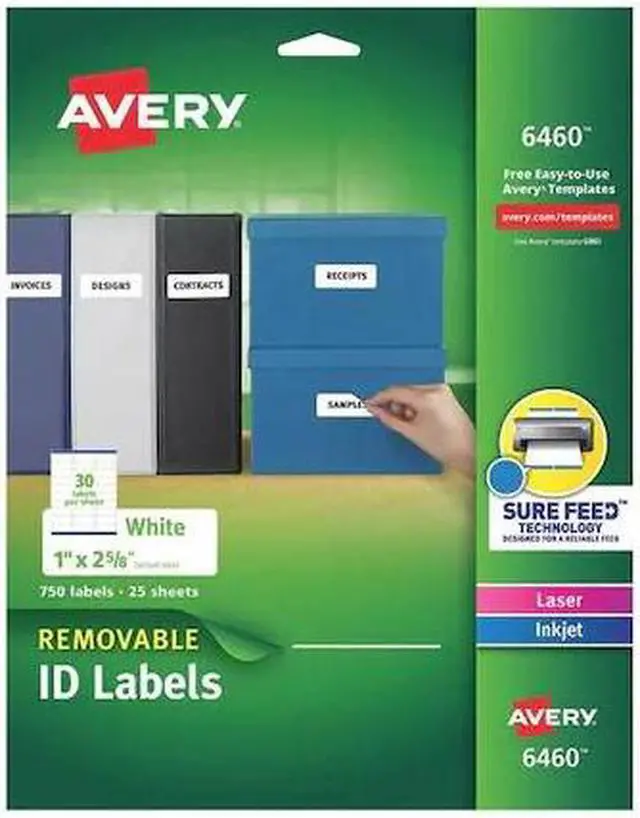 Alt view image 3 of 4 - Avery Label,Lsr,750/Pk,Wh 6460