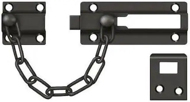 Alt view image 2 of 2 - Deltana CDG35U10B Door Guard Chain - Doorbolt, Oil Rubbed Bronze - Solid Brass