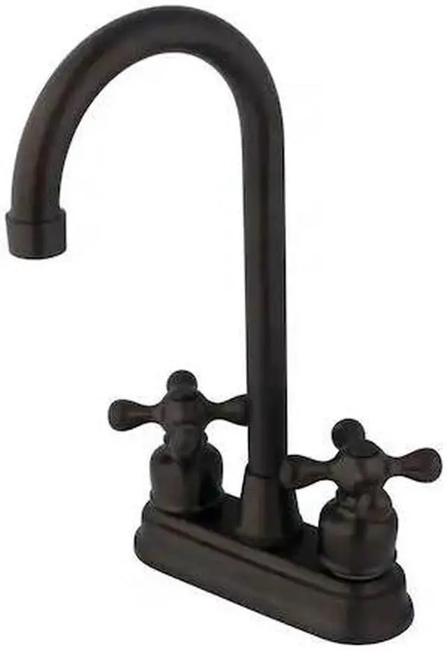 Alt view image 3 of 3 - Kingston Brass KB495AX Two Handle Bar Faucet, Oil Rubbed Bronze