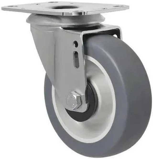 Main image of ZORO SELECT 1G191 Swivel Plate Caster,Therm Rubber,4 in,176 lb