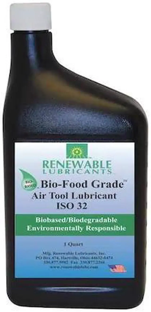 Alt view image 3 of 3 - RENEWABLE LUBRICANTS 87461 Air Tool Lubricant, ISO 32, 32 Oz, H1