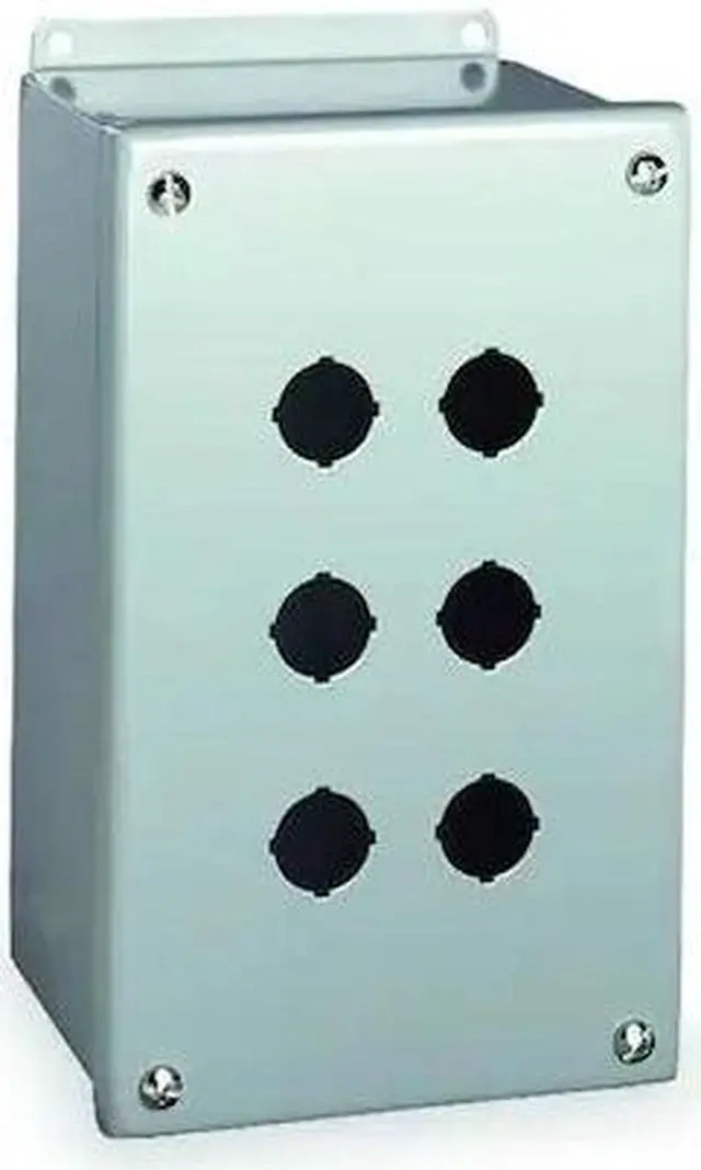 Alt view image 2 of 2 - WIEGMANN PBXD6 Pushbutton Enclosure,30mm,6 Holes,Steel
