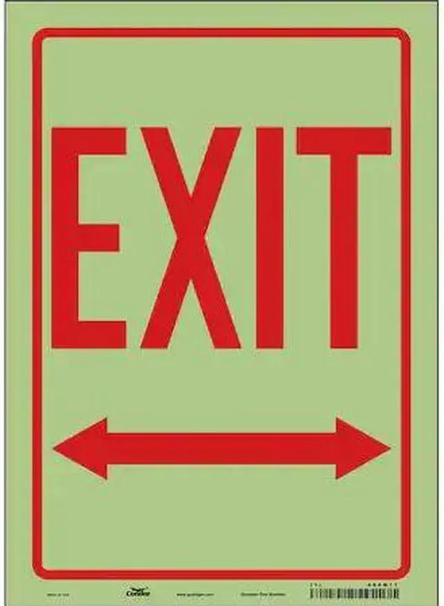 Main image of CONDOR 480M11 Exit Sign, Vinyl, 10" W, 14" H, Exit, White
