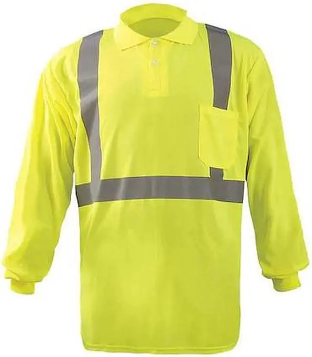 Alt view image 2 of 2 - OCCUNOMIX LUX-LSPP2B-YM Unisex Long Sleeve Polo Shirt, Polyester, Button,