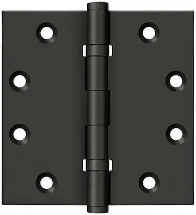 Alt view image 2 of 2 - 4.5 in. x 4.5 in. Square Solid Brass Hinge - Pair (4 Ball Bearing - Oil Rubbed Bronze)