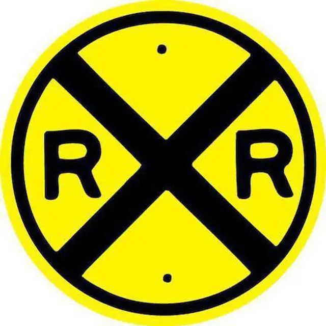 Main image of LYLE W10-1-30DA RXR Traffic Sign, 30 in Height, 30 in Width, Aluminum, Circle,