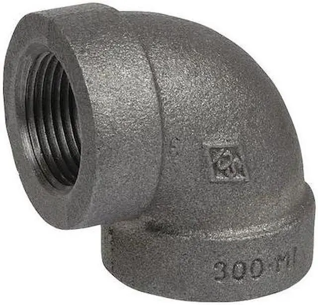 Main image of ZORO SELECT 4316000456 FNPT, Malleable Iron 90 Degree Elbow, Class 300