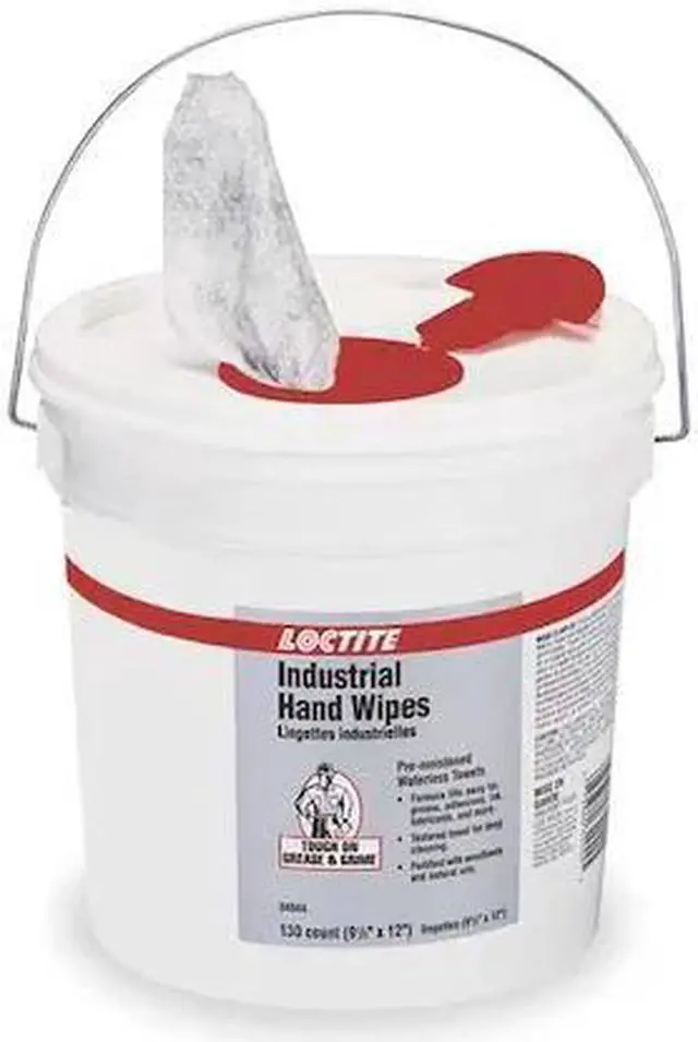 Main image of LOCTITE 337638 Hand Wipes,130 Wipes Per Bucket, 9.5 in x 12 in,White