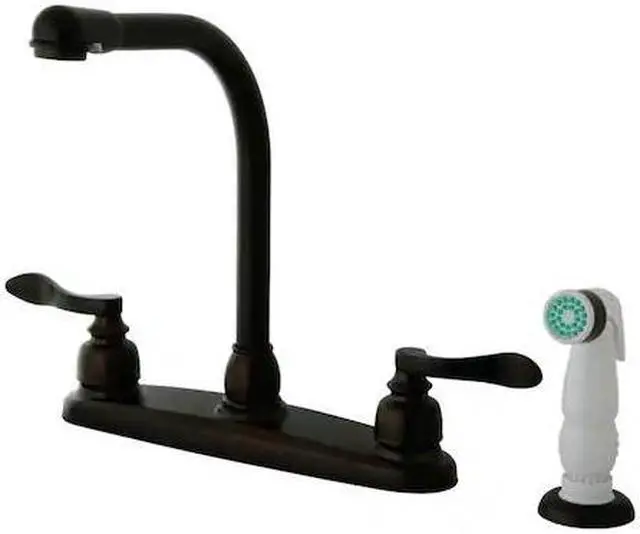 Alt view image 2 of 8 - Kingston Brass KB8755NFL NUWAVE FRENCH 8in Centerset High Arch Kitchen Faucet wi