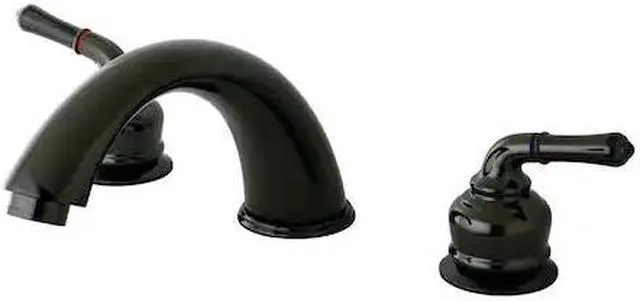 Alt view image 2 of 2 - Kingston Brass NB360 Water Onyx Roman Tub Filler with Twin Lever Handle, Black Stainless Steel