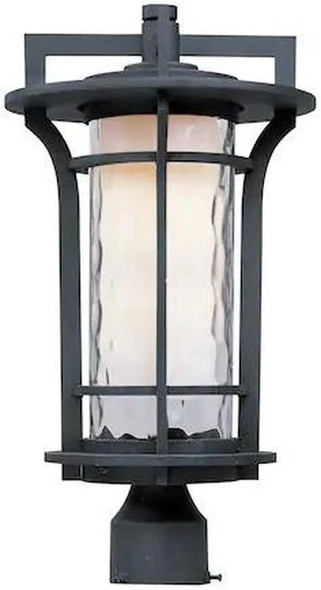 Alt view image 2 of 3 - Maxim 65780WGBO Oakville LED 1-Light Outdoor Pole & Post Lantern, Black Oxide