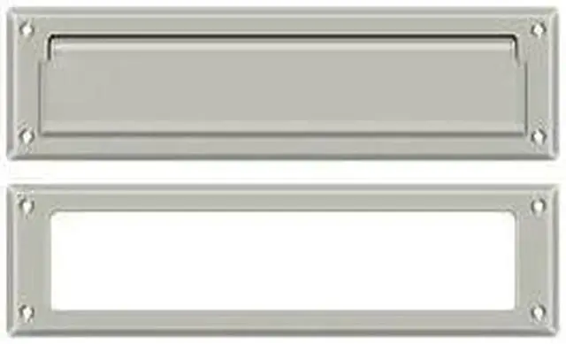 Alt view image 2 of 2 - 13.13 in. Solid Brass Mail Slot w Interior Frame (Satin Nickel)