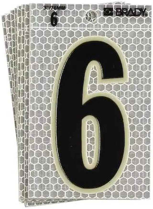 Main image of BRADY 3010-6 Ultra Reflective Numbers,6,PK10