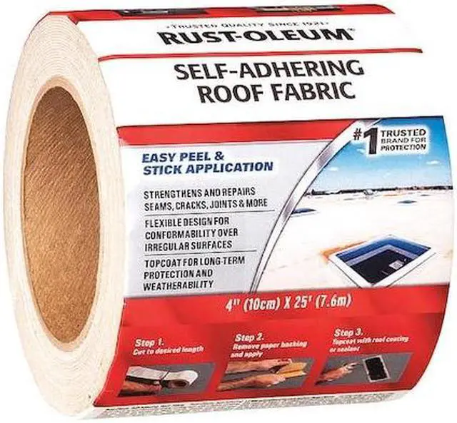 Main image of RUST-OLEUM 345651 Roof Repair Tape,4" x 25 ft.,White