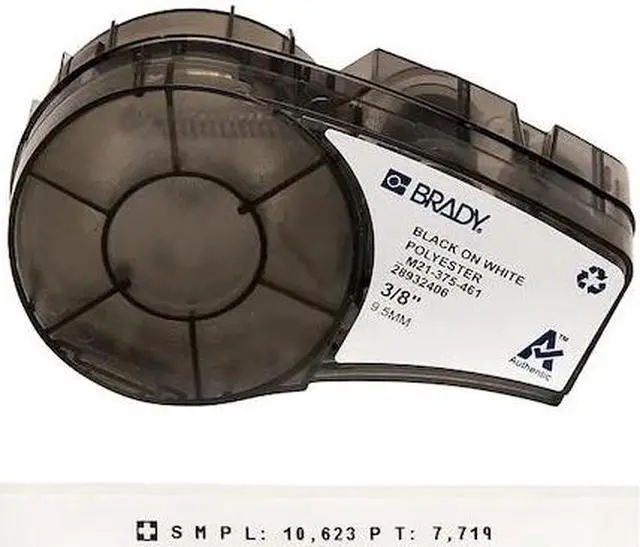 Alt view image 2 of 3 - BRADY M21-375-461 Label Tape Cartridge, Black/White/Clear, Labels/Roll: